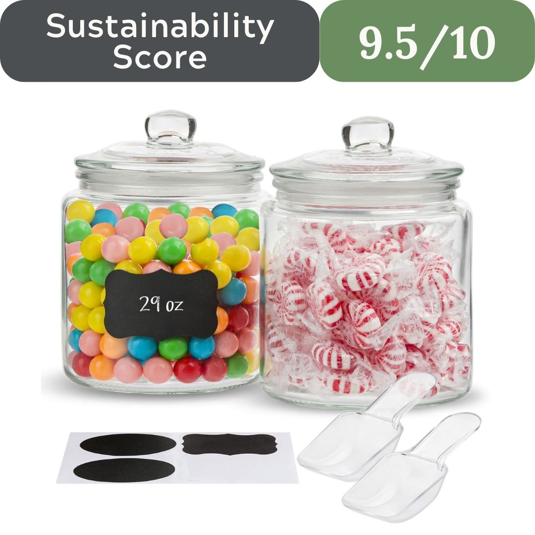 Plastic-Free Half-Gallon Glass Storage Jars, Glass Lids, 2-Pack – KooK
