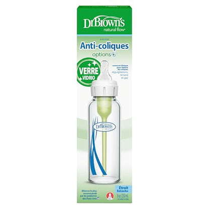 Dr. Brown’s Options+ 4 oz Narrow Borosilicate Glass Baby Bottles (2-Pack)