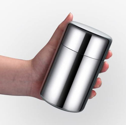 Plastic-Free Stainless Steel Tea Canister, Double Lid, 550 ml – AUNMAS