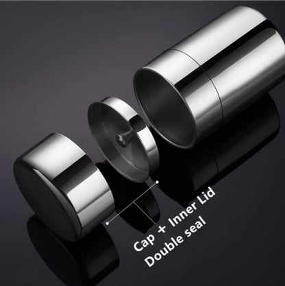 Plastic-Free Stainless Steel Tea Canister, Double Lid, 550 ml – AUNMAS