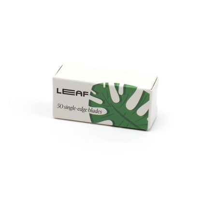 Leaf Shave Single-Edge Safety Razor Blades: 50 Count Platinum-Coated
