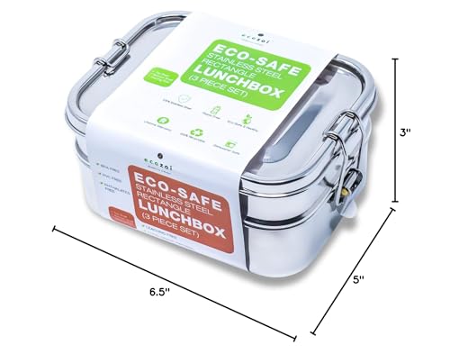 Plastic-Free Stainless Steel Bento Lunch Box, 2-Tier – Ecozoi