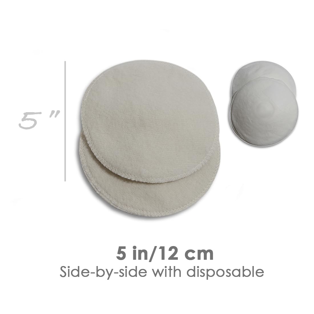 LANACare Soothingly Soft Organic Merino Wool Nursing Pads (5-Inch)