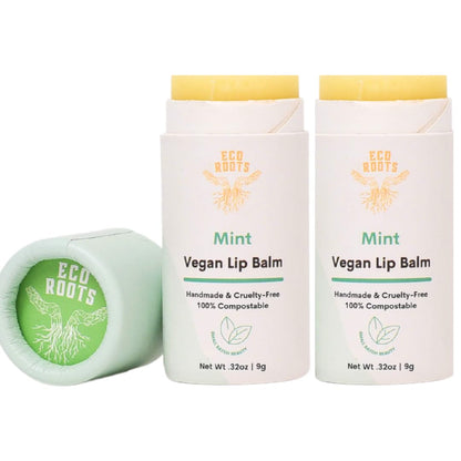 Organic Tinted Lip Balm 2-Pack: Coconut Oil & Plastic-Free Packaging