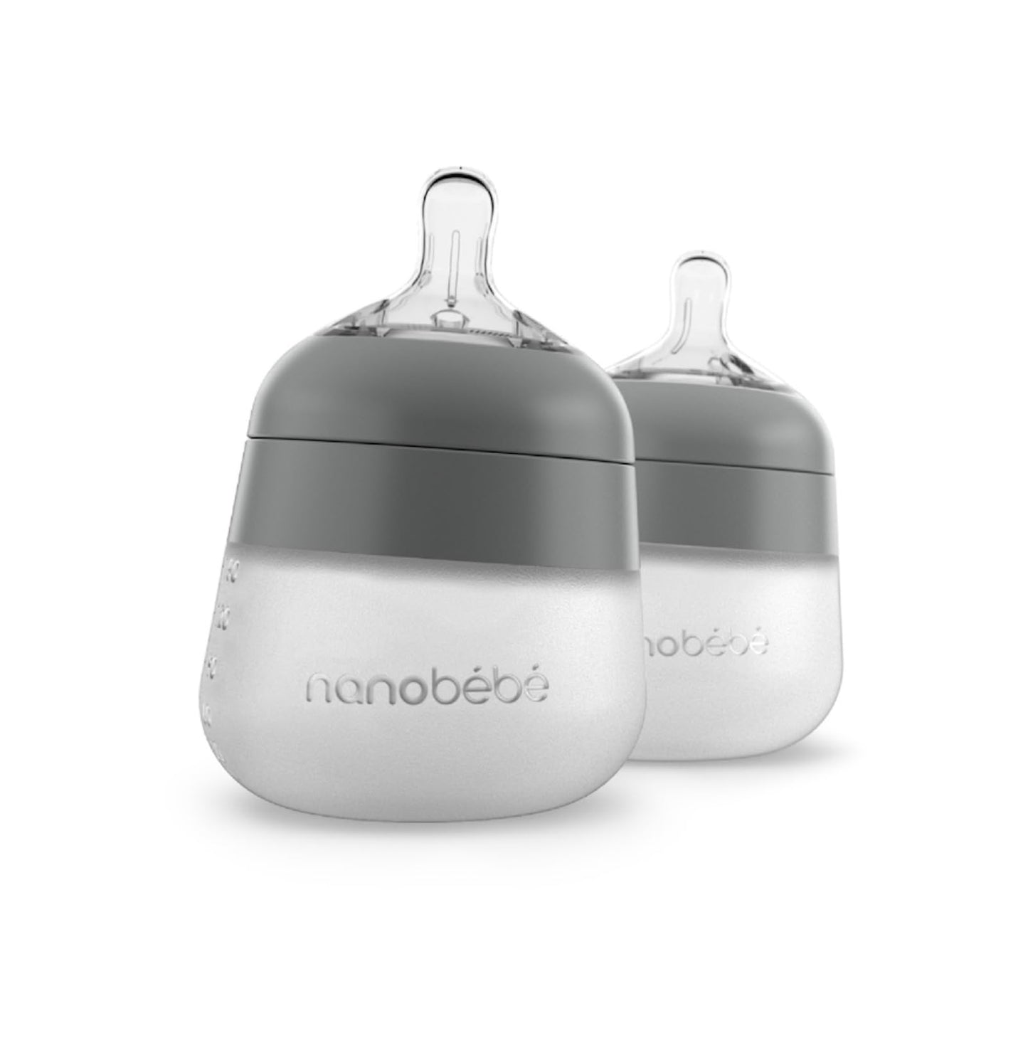 Nanobebe Flexy 9oz Silicone Baby Bottles with Anti-Colic Venting (3-Pack)