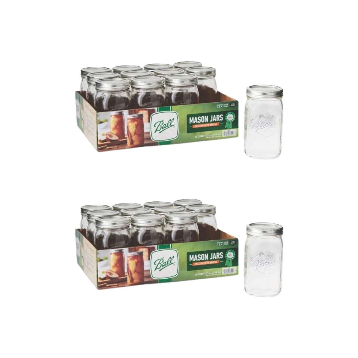 Quilted Glass Jelly Jars, 8 oz, BPA-Free, 12-Count - Ball