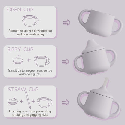 Moonkie 3-in-1 Food-Grade Silicone Training Cup (4 oz)