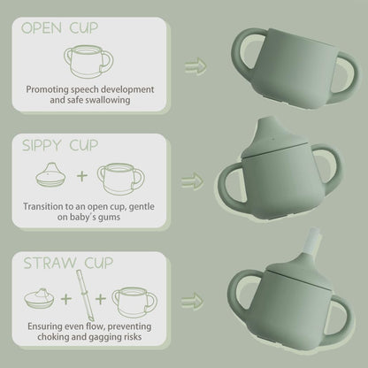 Moonkie 3-in-1 Food-Grade Silicone Training Cup (4 oz)