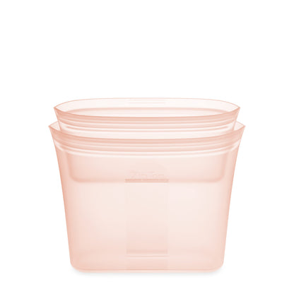 Reusable Silicone Bags, Stand-Up Zip Seal, 2-Bag Set - Zip Top