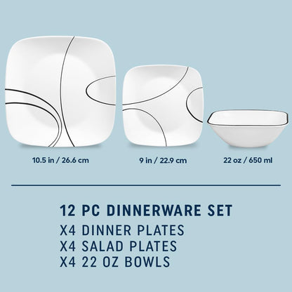 Non-Toxic Glass Dinnerware Set, Service for 6 – Corelle Wandering Grove