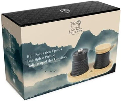 Cast-Iron Pepper & Salt Mill Set with Bamboo Base – Peugeot Bali