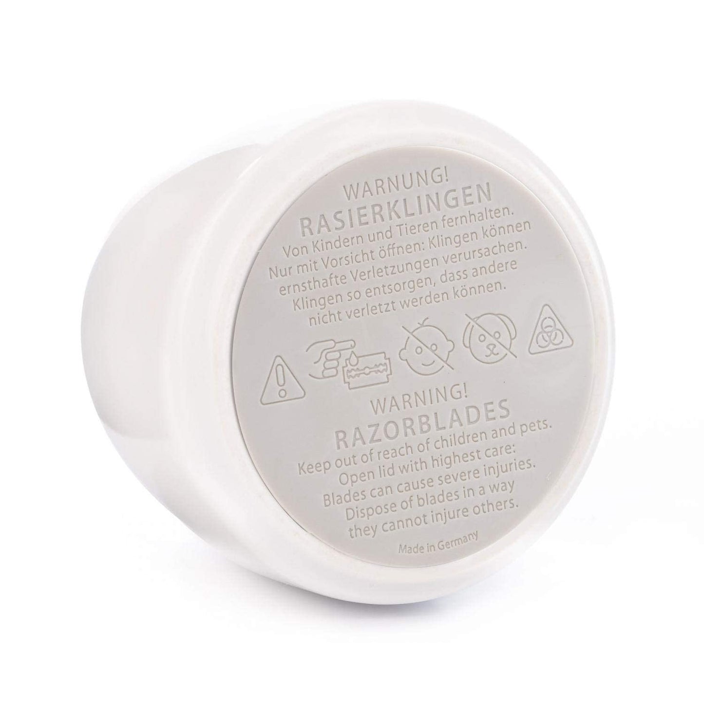MÜHLE Porcelain Blade Bank: Elegant White Razor Blade Collector