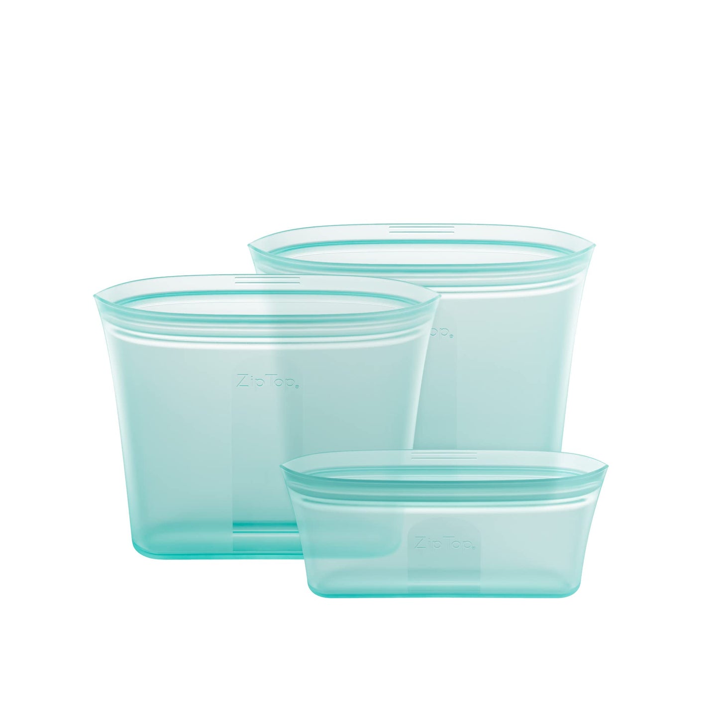 Reusable Silicone Bags, Stand-Up Zip Seal, 2-Bag Set - Zip Top