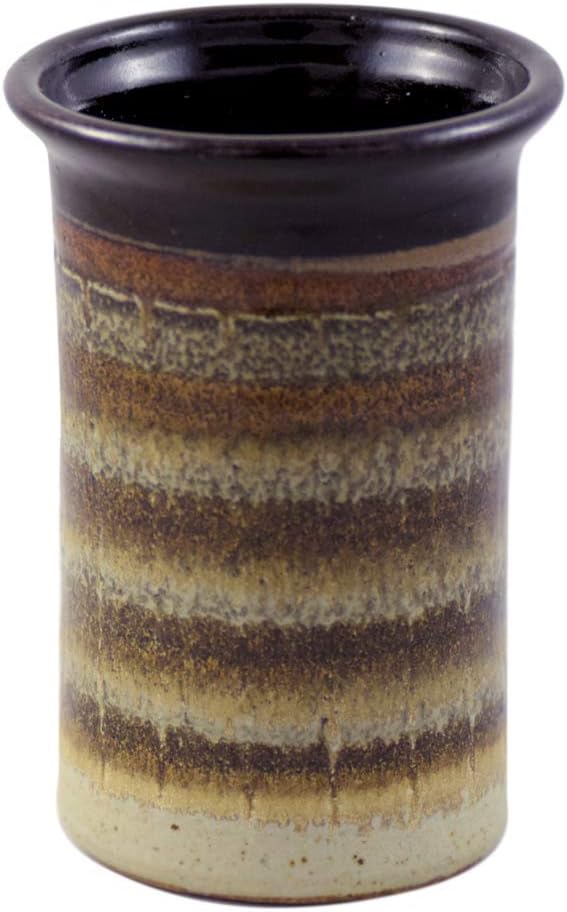 American Made Hand-Thrown Stoneware Utensil Holder (Mocha Cream)