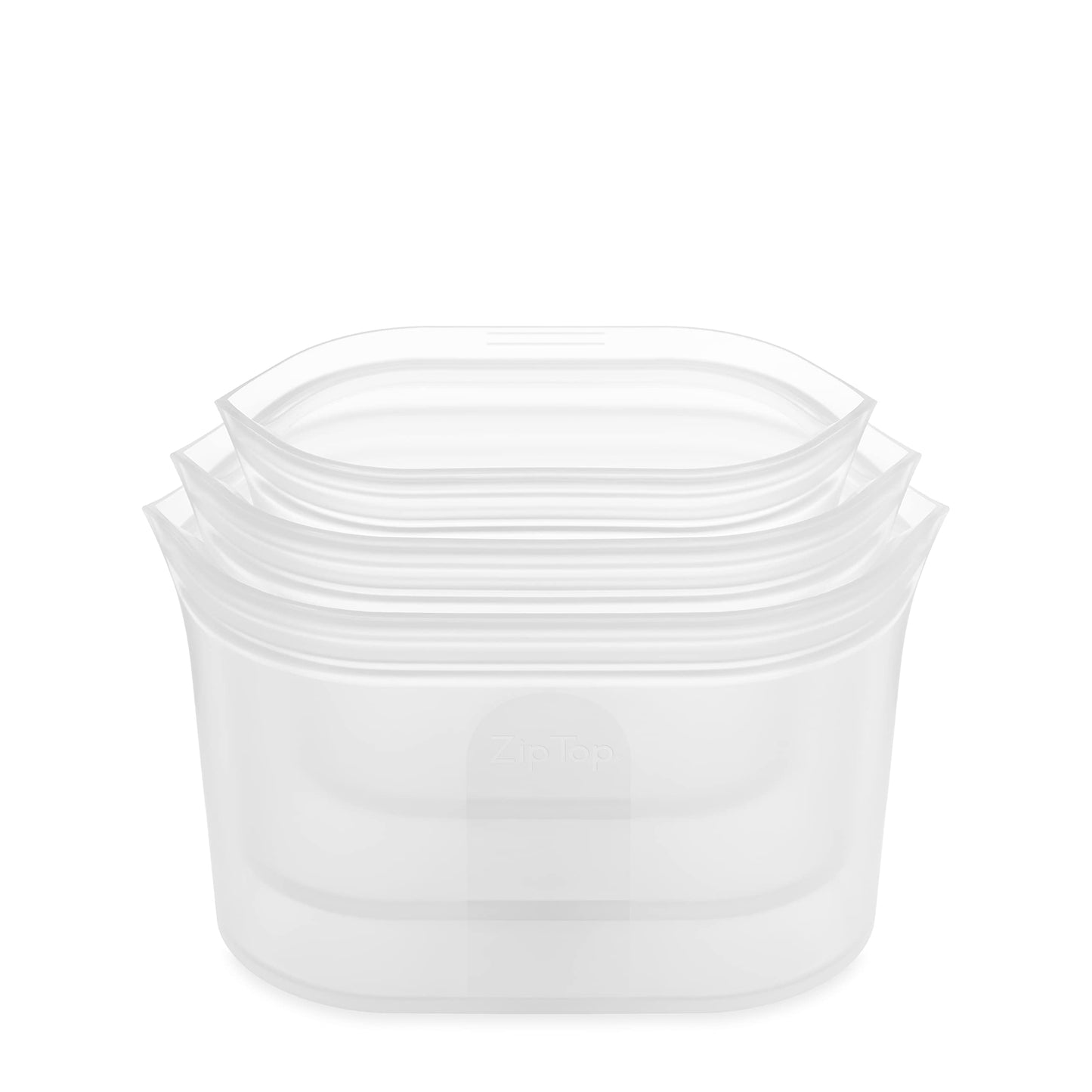 Reusable Silicone Bags, Stand-Up Zip Seal, 2-Bag Set - Zip Top