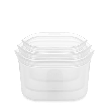 Reusable Silicone Bags, Stand-Up Zip Seal, 2-Bag Set - Zip Top
