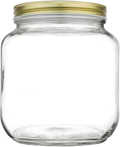 Half-Gallon Glass Mason Jars with Metal Lids, 2-Pack - Kitchentoolz