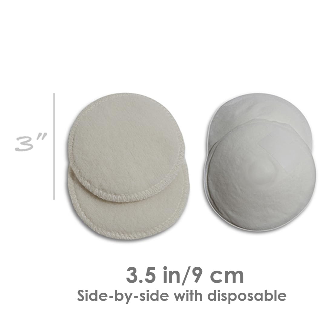 LANACare Soothingly Soft Organic Merino Wool Nursing Pads (5-Inch)