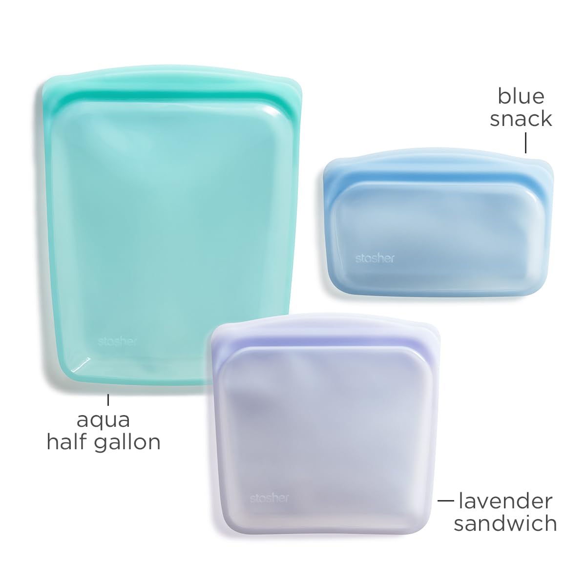 Reusable Silicone Food Storage Bags, 5-Pack – Stasher