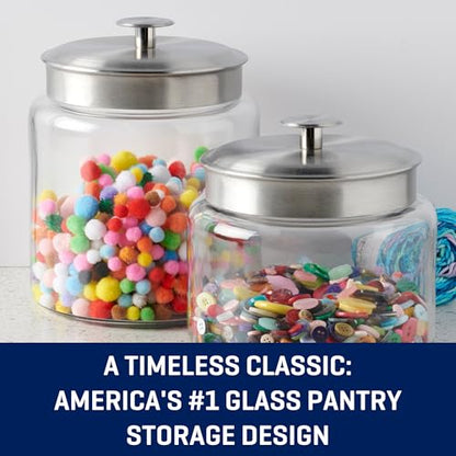 Glass Storage Jars with Fresh-Sealed Lids, 96 oz, 2-Pack – Anchor Hocking