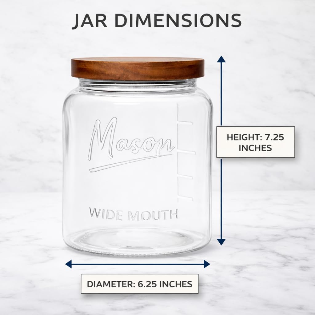 Plastic-Free 1-Gallon Glass Mason Jar with Acacia Wood Lid – Kitchentoolz