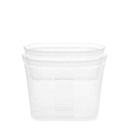 Reusable Silicone Bags, Stand-Up Zip Seal, 2-Bag Set - Zip Top