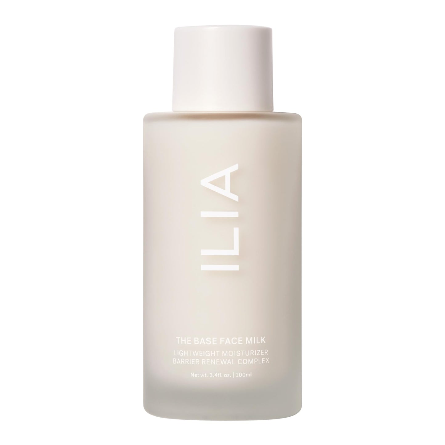 ILIA face milk bottle on a white background