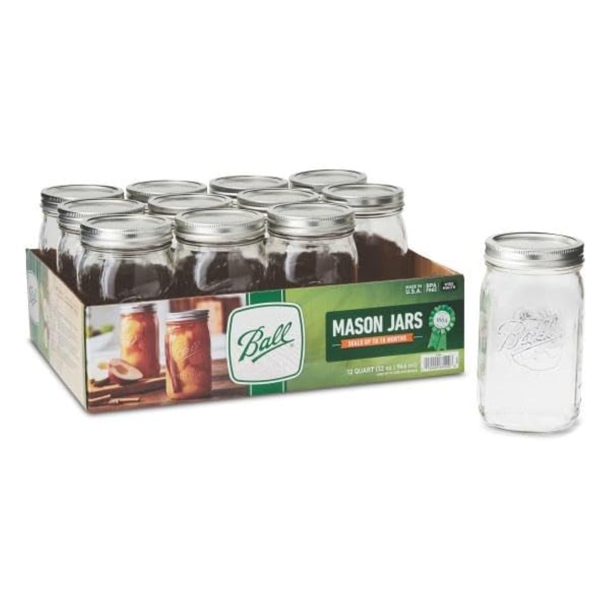 Quilted Glass Jelly Jars, 8 oz, BPA-Free, 12-Count - Ball