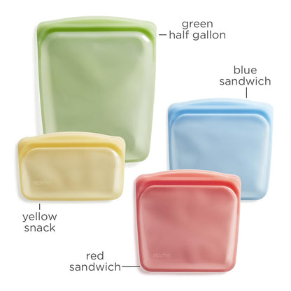 Reusable Silicone Food Storage Bags, 5-Pack – Stasher