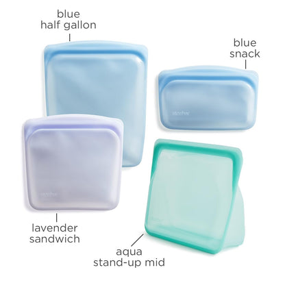 Reusable Silicone Food Storage Bags, Rainbow 4-Pack – Stasher