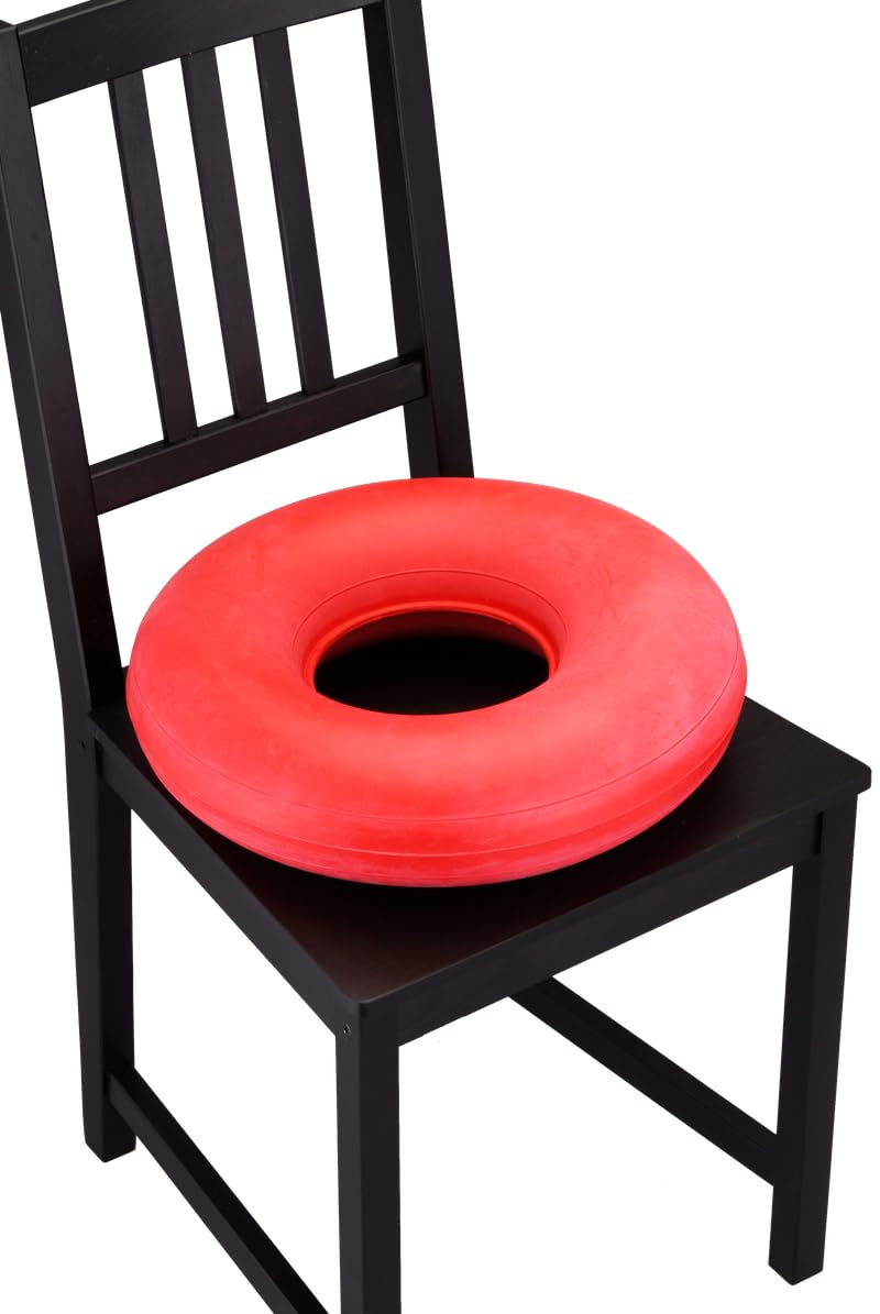 NOVA Inflatable Donut Cushion: 18” Heavy-Gauge Natural Rubber