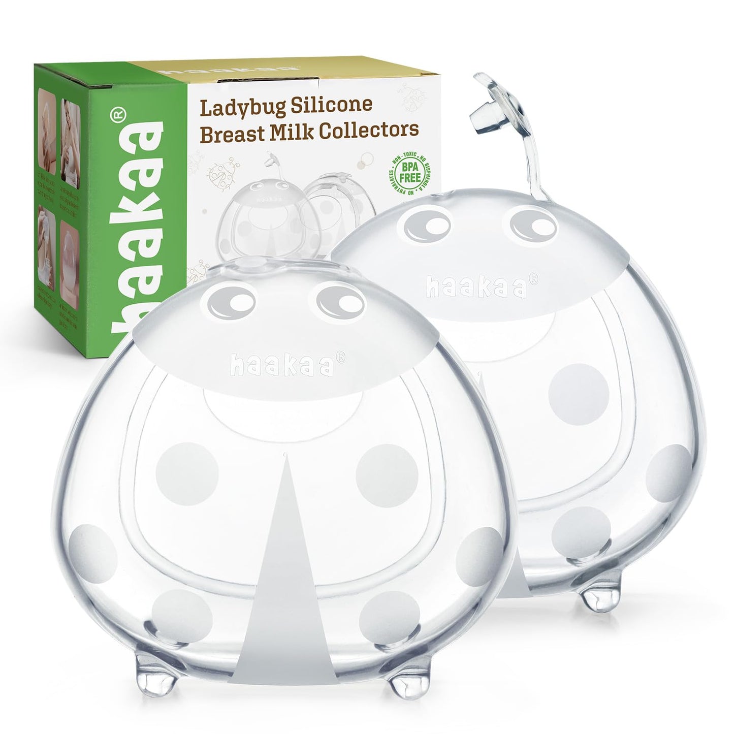 Haakaa Ladybug 2.5oz Wearable Silicone Milk Collector (2-Pack)