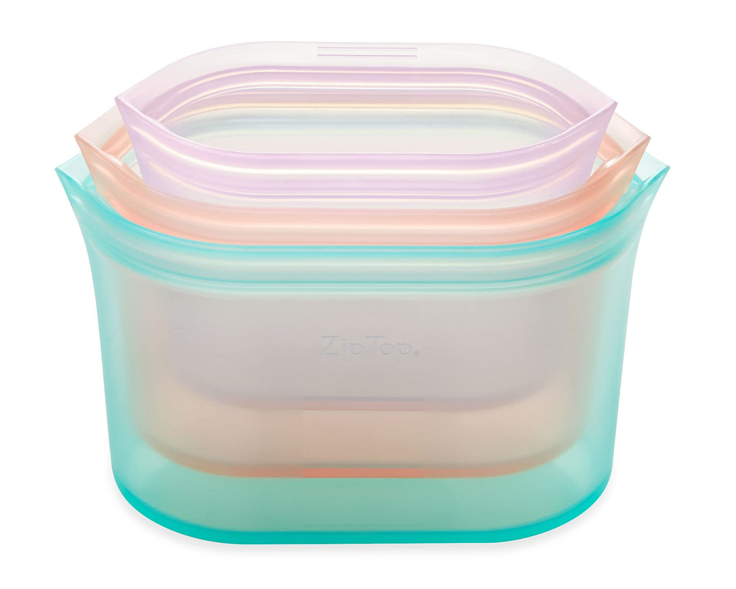 Reusable Silicone Bags, Stand-Up Zip Seal, 2-Bag Set - Zip Top