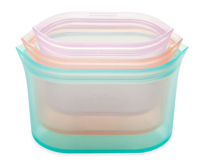 Reusable Silicone Bags, Stand-Up Zip Seal, 2-Bag Set - Zip Top