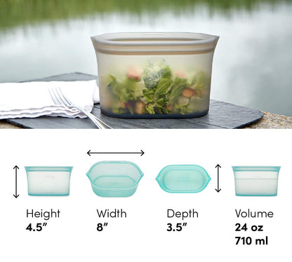 Reusable Silicone Bags, Stand-Up Zip Seal, 2-Bag Set - Zip Top