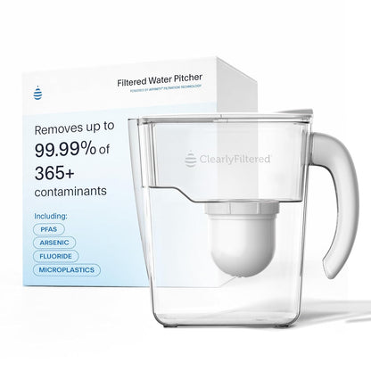 PFAS, Lead & Fluoride Water Filter Pitcher – Clearly Filtered (USA-Made)