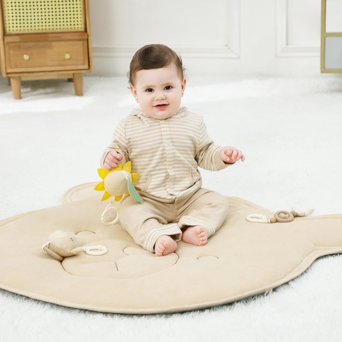 Non-Toxic Baby & Kids: Wooden Activity Gym with Cotton Play Mat