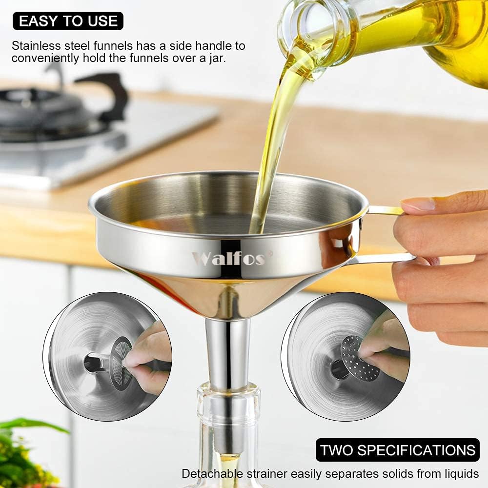 Microplastic-Free Stainless Steel Funnel Set, 3-Piece – Walfos