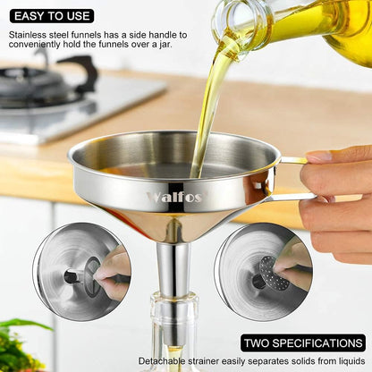 Microplastic-Free Stainless Steel Funnel Set, 3-Piece – Walfos