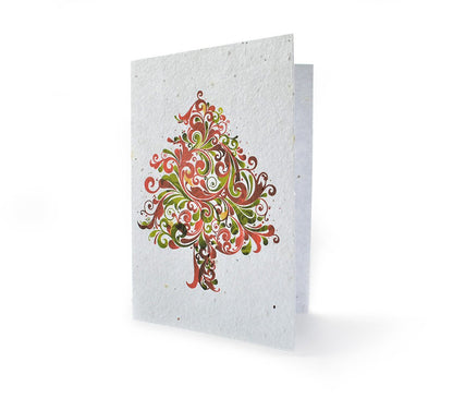 Greeting card with a colorful floral design on a white background