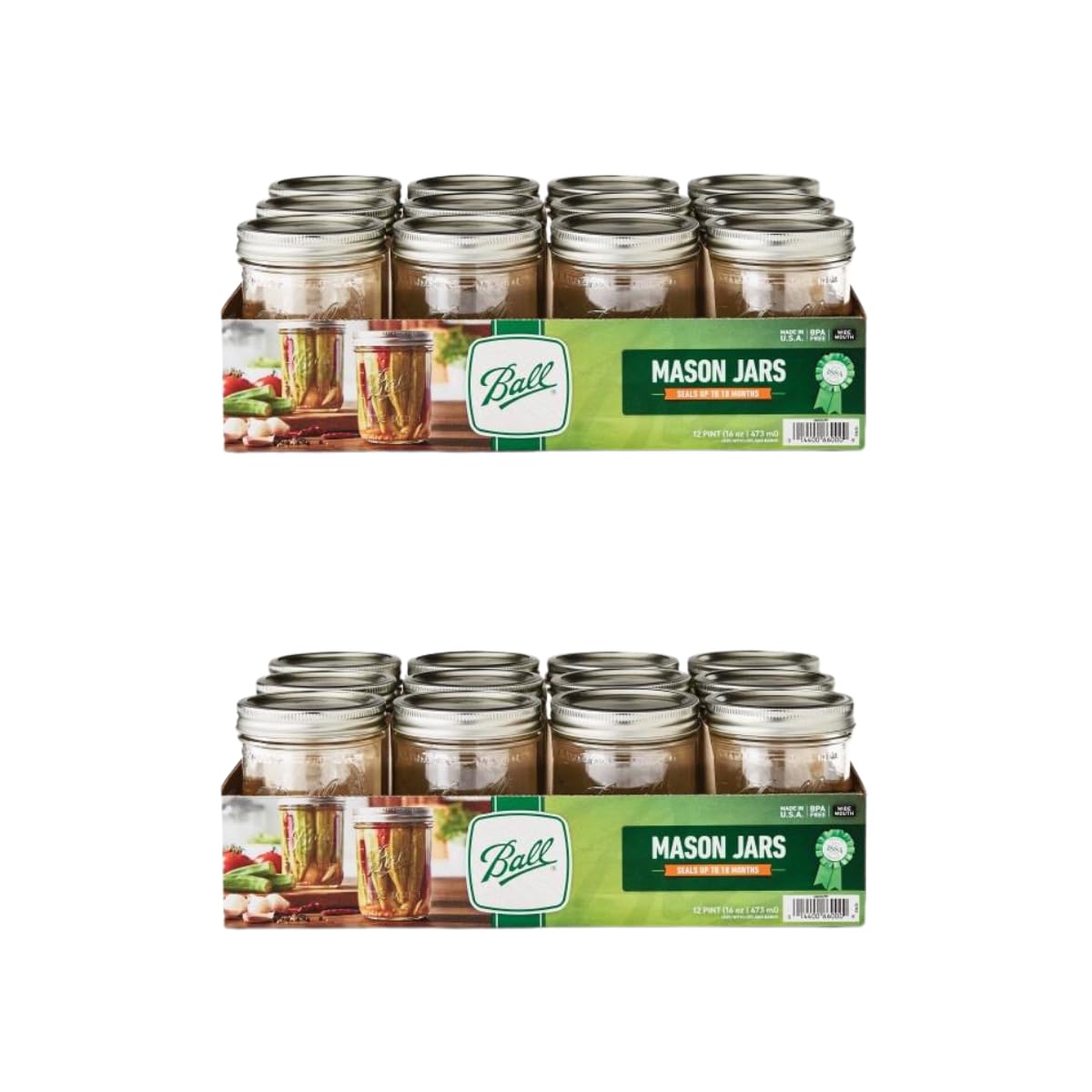 Quilted Glass Jelly Jars, 8 oz, BPA-Free, 12-Count - Ball