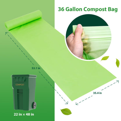 GreFusion 1.2 Gallon Compostable Bags - 125 Count (BPI Certified)