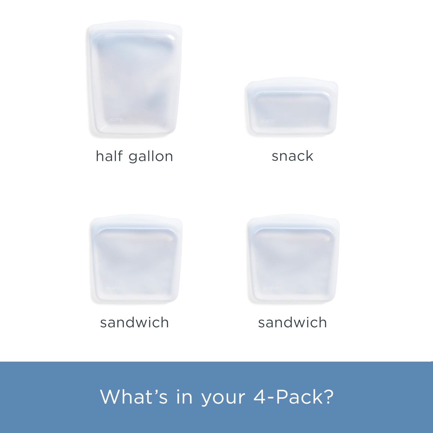 Reusable Silicone Food Storage Bags, 5-Pack – Stasher