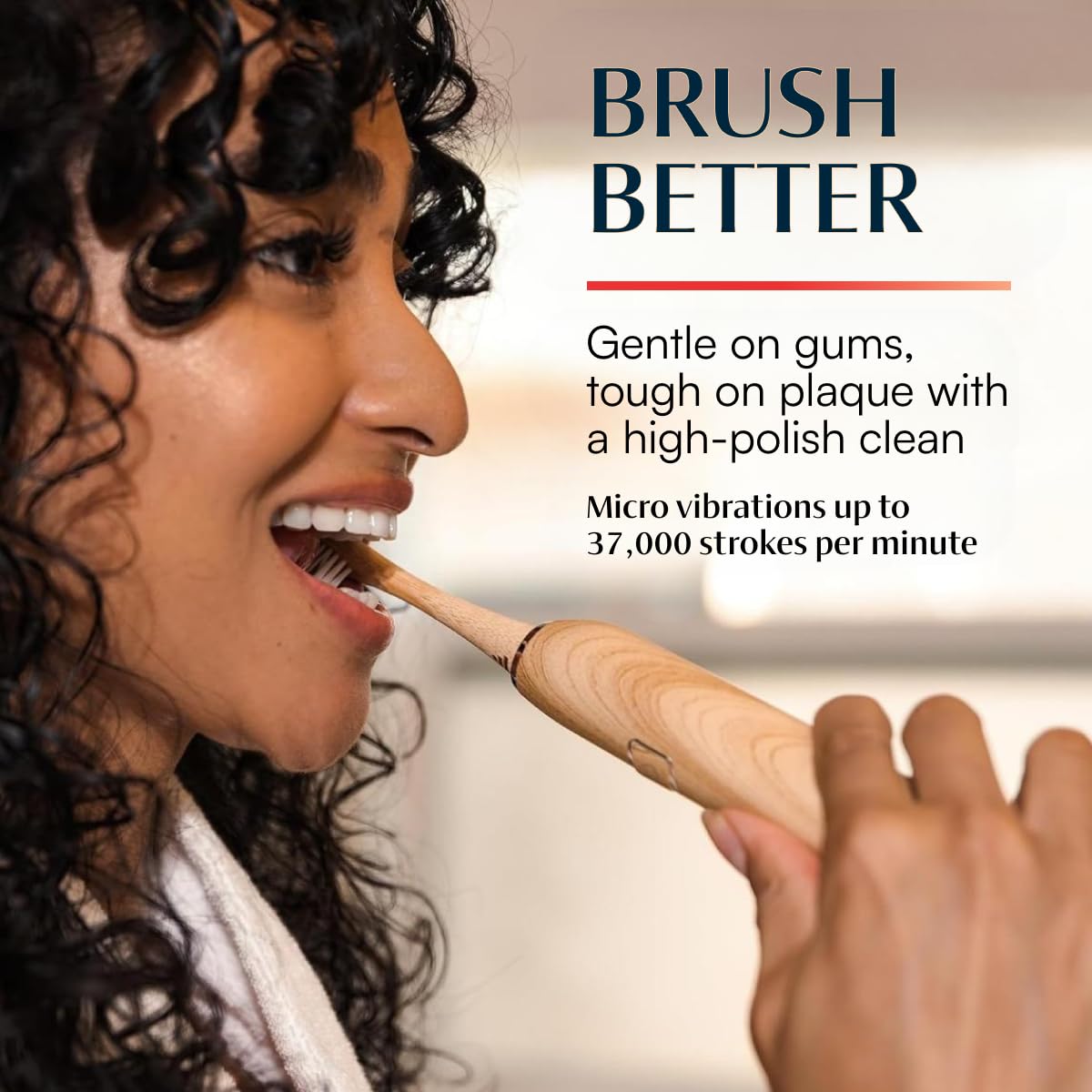 Bamboo Sonic Rechargeable Electric Toothbrush, Plant-Based Bristle Heads – Better & Better