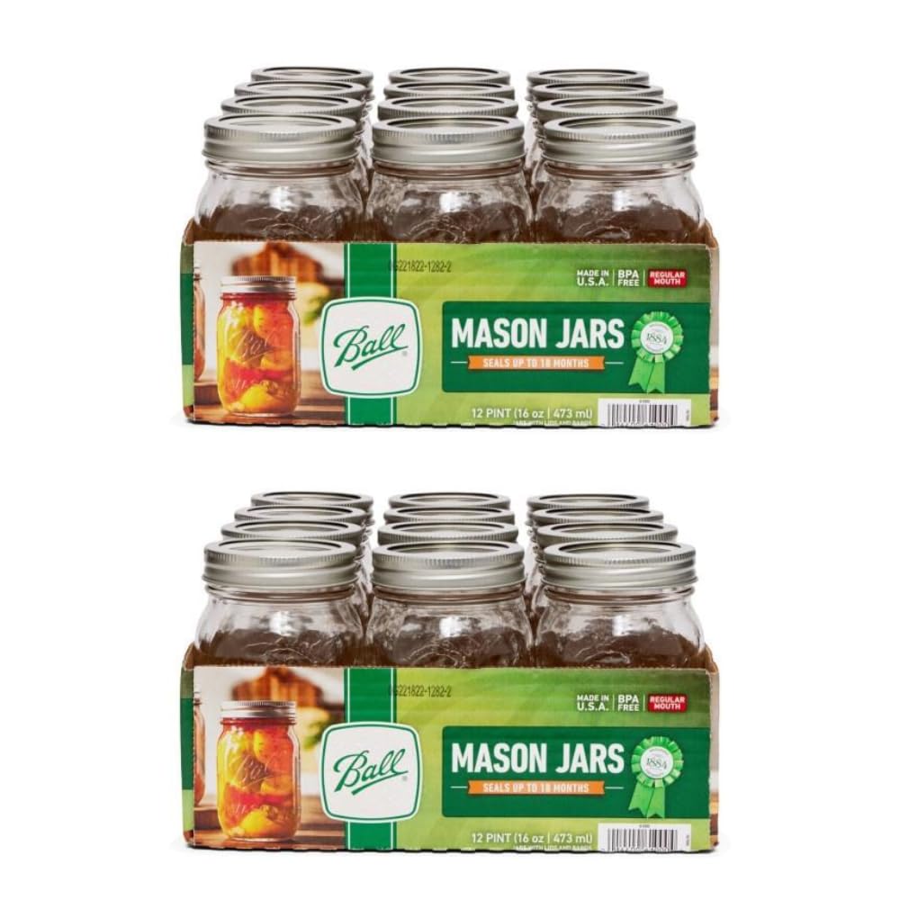 Quilted Glass Jelly Jars, 8 oz, BPA-Free, 12-Count - Ball