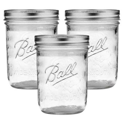 Quilted Glass Jelly Jars, 8 oz, BPA-Free, 12-Count - Ball