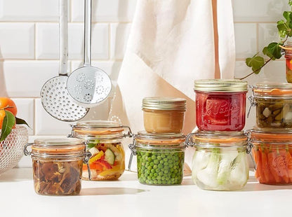 Le Parfait Super Terrine French Glass Jars (32oz Quart, Pack of 4)