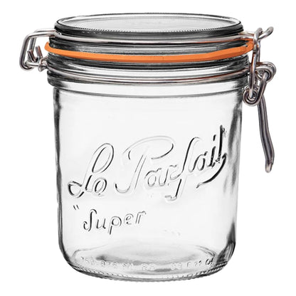 Le Parfait Super Terrine French Glass Jars (32oz Quart, Pack of 4)