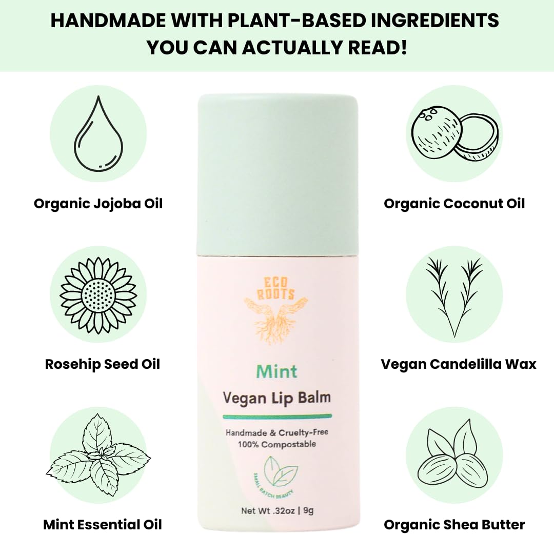 Organic Tinted Lip Balm 2-Pack: Coconut Oil & Plastic-Free Packaging