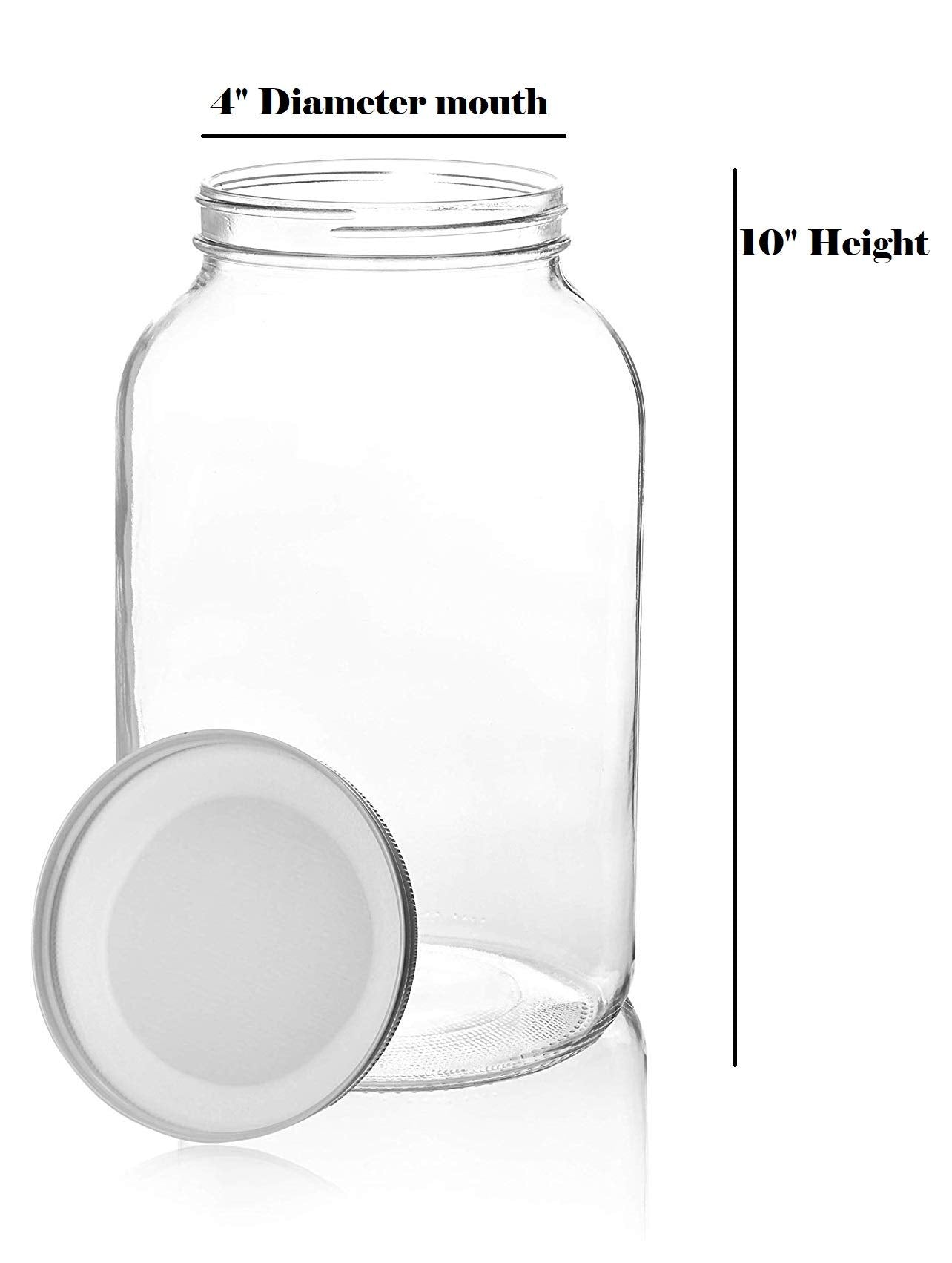 1-Gallon Glass Mason Jars with Airtight Metal Lids, 2-Pack - Kitchentoolz